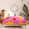 Deny Designs Maritza Lisa Abstract Pink Flowers with Yellow Comforter and Sham Set - 3 of 4