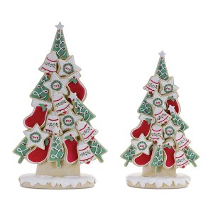 Melrose Frosted Christmas Cookie Tree (Set of 2) - 1 of 3