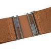 INSPIRE CHIC Women's Metal Interlock Buckle Stretchy Fashion Vintage Elastic Waist Belts 1 Pc - 3 of 4