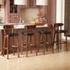 Costway 30.5" Bar Stool Set of 2/4 with Curved Backrest & Footrest Counter Height Stools - 2 of 4