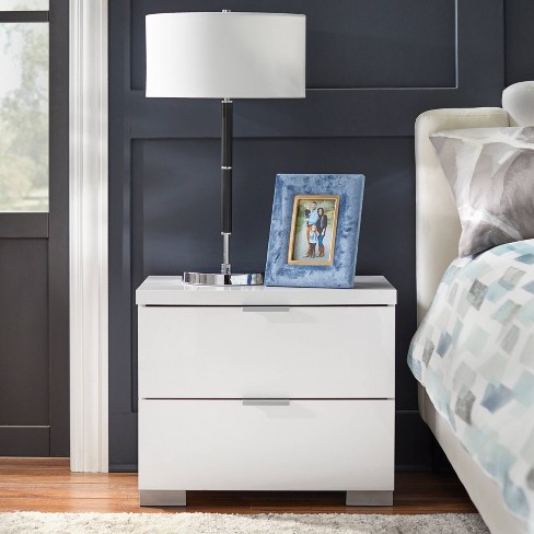 Cassie Mid-century Modern Nightstand Walnut/white - Buylateral : Target