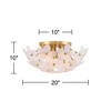 Possini Euro Design Filoli 20" Modern Semi Flush-Mount Ceiling Light Fixture Kitchen Foyer Hallway Flower Unique Gold Finish Glass Bedroom Bathroom - 4 of 4