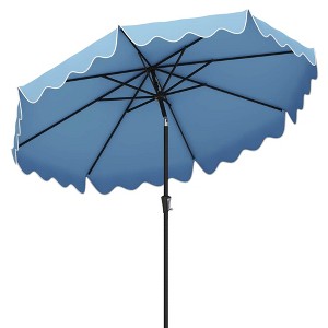 Costway 9 FT Patio Umbrella 2-Tier Market Table Umbrella with Sun-Protective Canopy Beige/Navy/Gray/Brown/Turquoise - 1 of 4