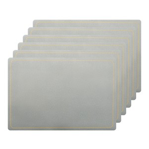 Unique Bargains Dining Room Heat Resistant Modern Faux Leather Placemats 18 x 12 Inches 6 Pcs - 1 of 4