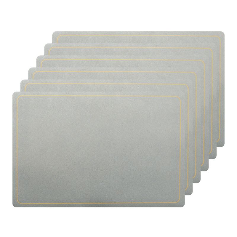Unique Bargains Dining Room Heat Resistant Modern Faux Leather Placemats 18 x 12 Inches 6 Pcs, 1 of 7