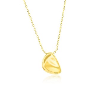 Bella Silver Sterling Silver, Polished Irregular Shaped Necklace - Gold Plated - Gold - 1 of 2