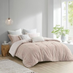 Sapphtopaz Bedding Comforter Set Quilt Set Cotton Jacquard Fabric with Embroidered Stripes 3 Piece 1 Quilt, 2 Pillow Shams - 1 of 4