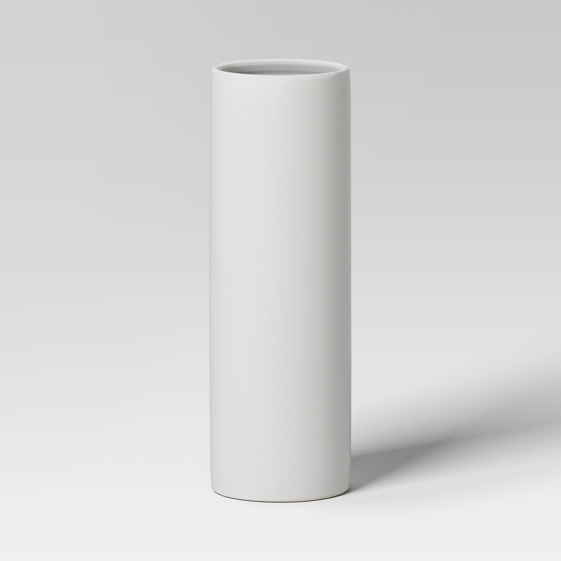 Ceramic Cylinder Decorative Vase White - Room Essentials™