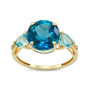 Designs By Gioelli 10K Yellow Gold London, Swiss Blue Topaz And Diamond Accent Ring - 1 of 3