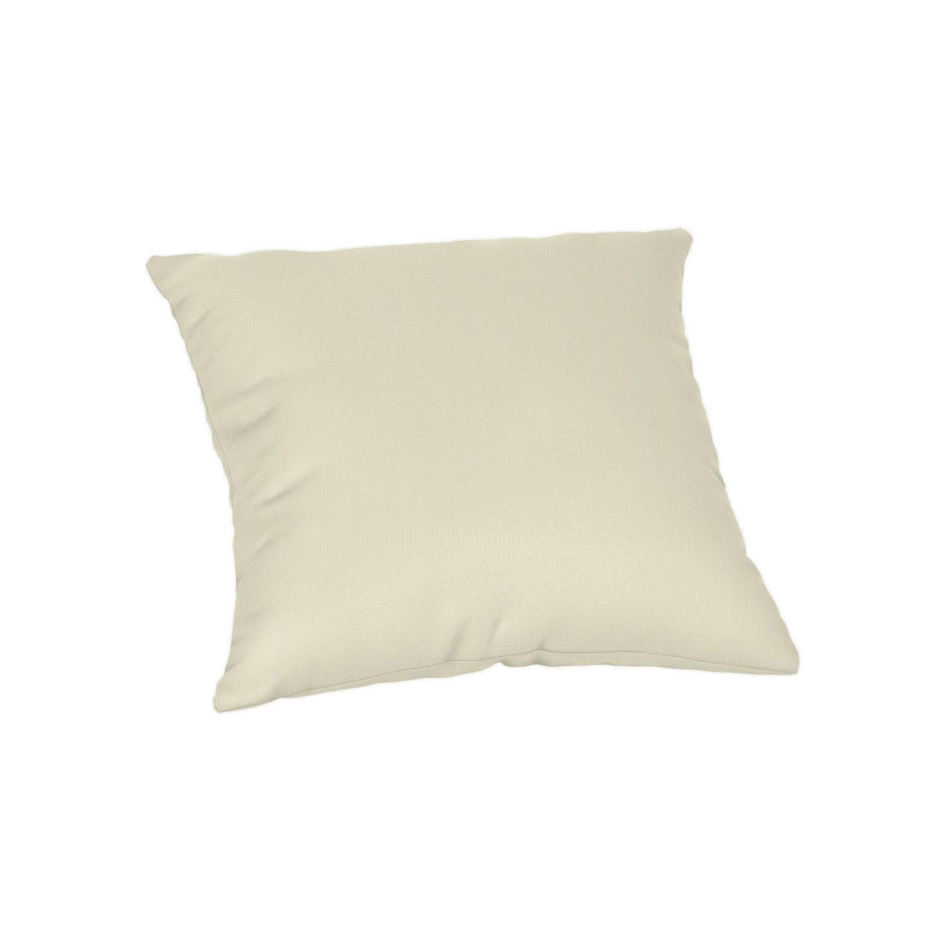 Casual Cushion Solid Sunbrella Fabric 1-Piece Indoor/Outdoor Square Throw Pillow, 15"W x 15"L, Spectrum Eggshell