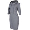 Women Long Sleeve Hooded Sweatshirt Midi Dress - 2 of 4