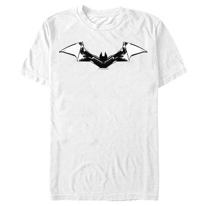 Men's The Batman Black White Bat Logo T-Shirt - 1 of 4