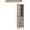 Narrow Storage Cabinet, Tall Bathroom Cabinet with Door and Drawer,Farmhouse Storage Cabinets for Bathrooms,Grey - 2 of 4