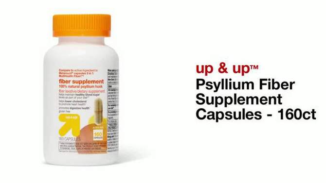 Psyllium Fiber Supplement Capsules - 160ct - up &#38; up&#8482;, 2 of 9, play video