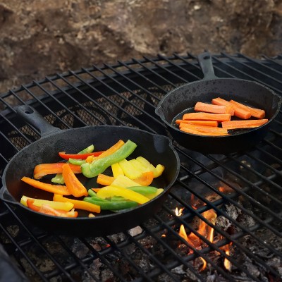Heavy-Duty Black Cast Iron Skillet Set, 3-Piece