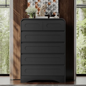 SOLACE FURNITURE 44" Tall 6 Dressers Drawers & Chest of Drawers with Pre-installed Slides - 1 of 4