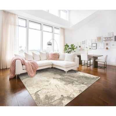 ABYNOW Area Rug – Machine Washable Soft Modern Abstract Carpet Non-Slip Floor Rug