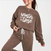 Simply Sage Market Winter Time Snowflakes Lightweight Garment Dyed Sweatshirt - 2 of 4
