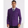 Lars Amadeus Men's Slim Fit Peaked Lapel Double Breasted Prom Wedding Blazer - 2 of 4