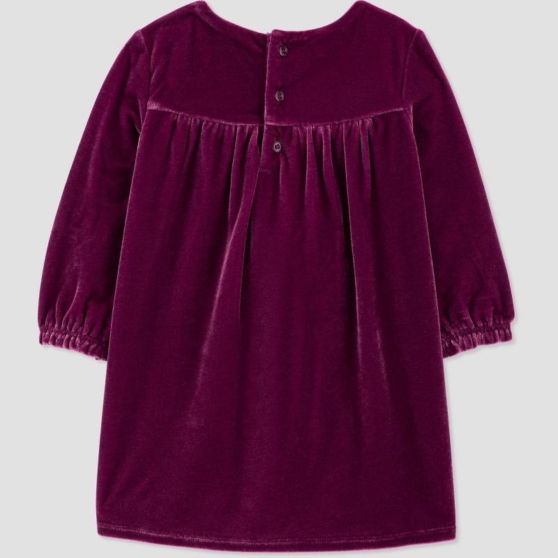 Carter&#39;s Just One You&#174; Baby Girls&#39; Long Sleeve Velour Dress - Purple, 4 of 10