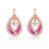 Guili Teardrop Sterling Silver with Colored Round Cubic Zirconia Ruby, Sapphire, or Classic Pear Drop Earrings for an Elegant, Radiant Statement - 3 of 3