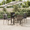 vidaXL Patio Dining Set Outdoor Rattan Wicker Table and Chair Set for Porch - Gray 31.5" Table Length 4 Items - 2 of 4