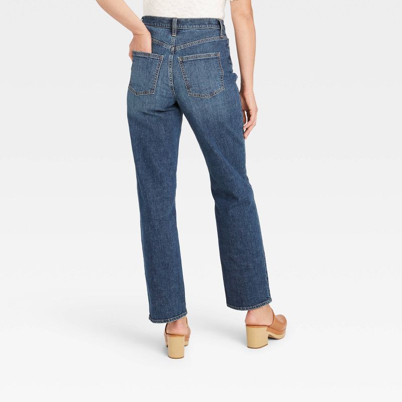 Women's High-Rise Vintage Straight Jeans - Universal Thread™ Dark Blue , 3 of 11