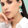 SOHI Women's Green Floral Drop Earrings - 3 of 3