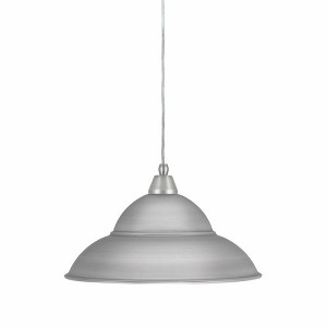 Toltec Lighting Any 1 - Light Pendant in  Brushed Nickel with 16” Brushed Nickel Double Bubble Metal Shade Shade - 1 of 1