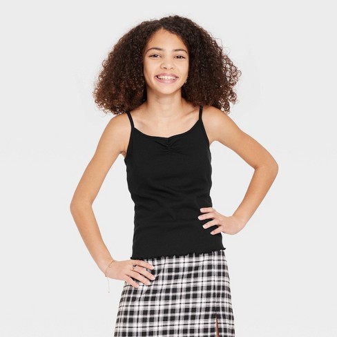 Girls' Cinch Front Tank Top - art class™ Black XS