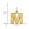 Black Bow Jewelry 14k Yellow Gold, Julia Collection, Small Satin Block Initial M Pendant - 4 of 4