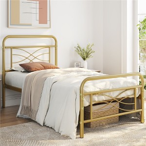 Yaheetech Vintage Metal Bed Frame with headboard - 1 of 4