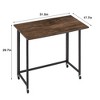 VECELO 31.5 in. Folding Computer Desk, Sturdy Steel Writing Desk, Laptop Table for Home or Office, Retro Brown - 3 of 4