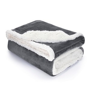 Tirrnia 60"x80" Fleece Plush Bed Blanket, Reversible Blanket for Bed and Couch, Oversized Bed Throw - 1 of 4