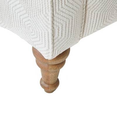 Ivory Woven Fabric Recliner with Oak Legs