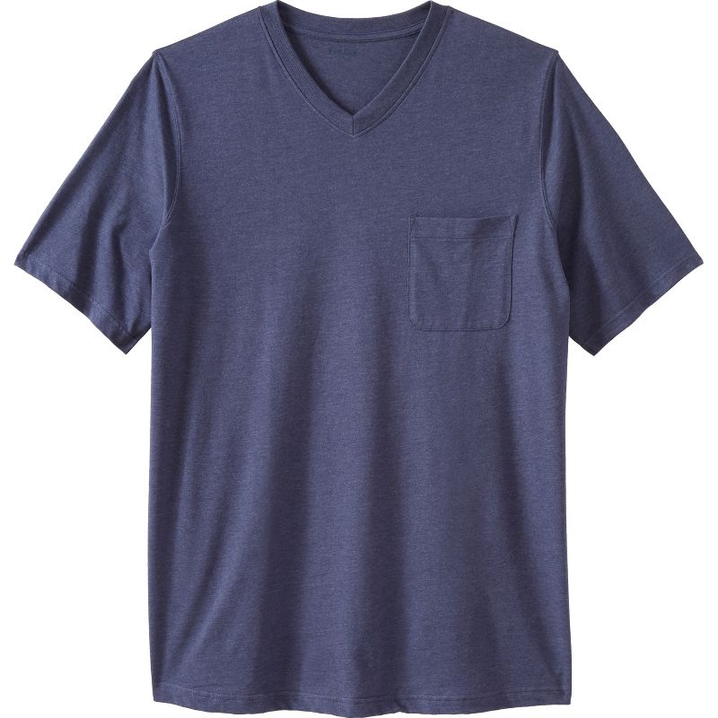 KingSize Men's Big & Tall Shrink-Less Lightweight Longer-Length V-neck T-shirt, 1 of 2