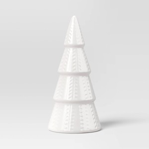 8" Christmas Ceramic Tree Shaped Decor White - Wondershop™ - 1 of 3