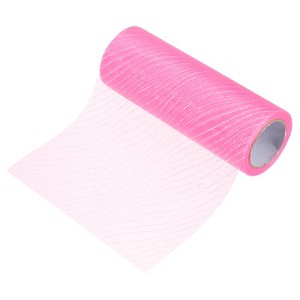 Unique Bargains Sheer Nylon Glitters Wave Mesh Decorative Ribbon Trim 6 Inch 10 Yards - 1 of 4