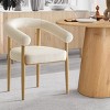 35" Modern Dining Set for 2,Wooden Round Dining Table with Upholstered Boucle Dining Chair for Small Space Dining Room - 4 of 4