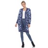 Women's Leopard Print Open Front High Pile Fleece Coat - White Mark - 2 of 4