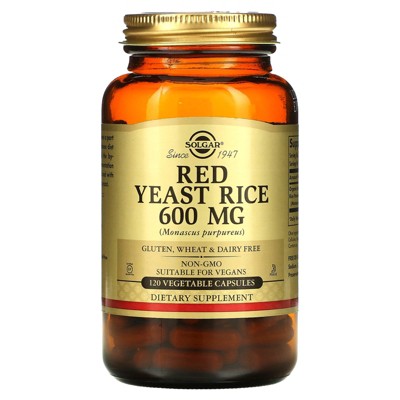 Solgar Red Yeast Rice, 600 mg, 120 Vegetable Capsules