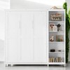 Mshliw Modern Murphy Bed with Storage Shelves, Folding Wall Bed Cabinet with Mattress Support Slats, Space Saving Design for Home Office - 4 of 4