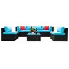 Sapphtopaz Outdoor Patio Furniture Set Patio Loveseat Outdoor Lounge Chairs with Cushions and Small Square Table for Patio, Backyard, Terrace - 3 of 4