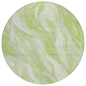 Green And Ivory Abstract Washable Indoor Outdoor Area Rug - 1 of 4