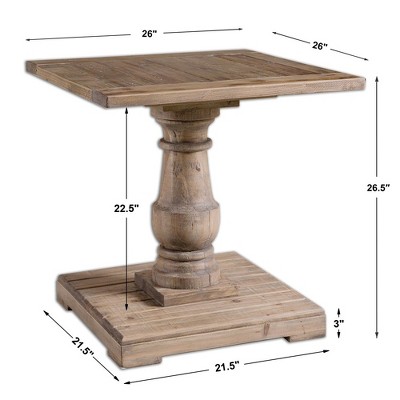Natural Reclaimed Fir Wood Pedestal End Table