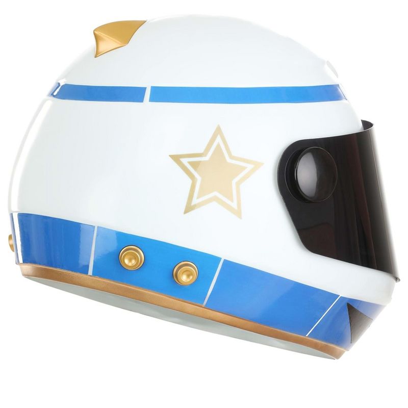 HalloweenCostumes.com   Adult Race Car Driver Helmet, White/Blue/Gray, 3 of 12