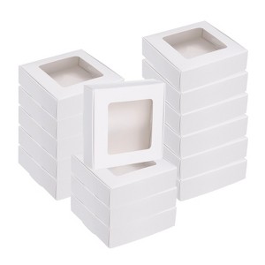 Unique Bargains Paper Party Favor Treats Candy Cookie Packaging with Clear Window Kraft Soap Boxes 32 Pcs - 1 of 4