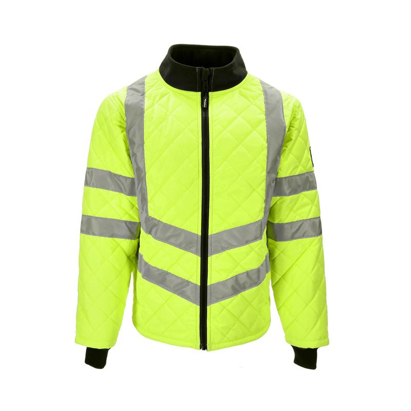 RefrigiWear HiVis Insulated Diamond Quilted Water Repellent Jacket, 1 of 9