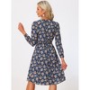 Allegra K Women's Floral Print V-Neck Smocked Waist Midi Dress - 4 of 4