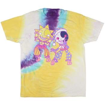 Five Nights at Freddy's Men's Sun And Moon Tie-Dyed Graphic Print T-Shirt Adult